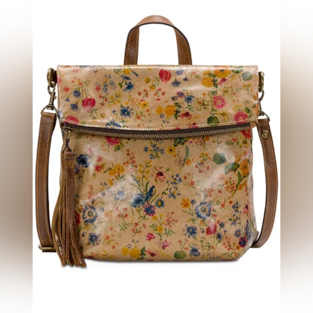 Patricia Nash Burnished Tooled Luzille Convertible Backpack (Prairie Rose)